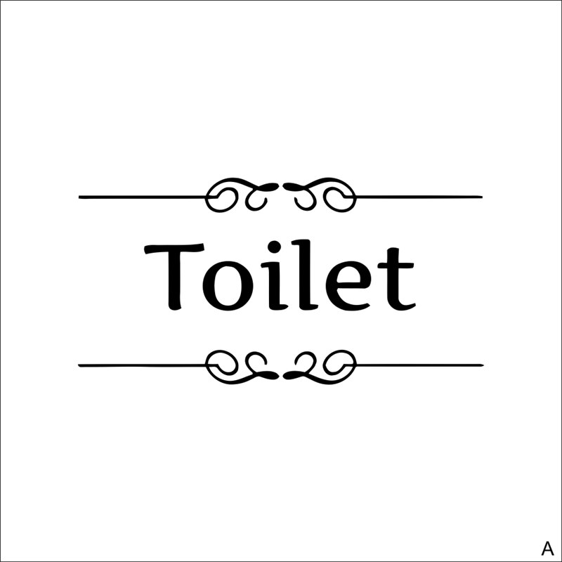 Toilet badeværelse skilt væg mærkater hjemmedekorationer gør-det-selv-citater vandtætte vægoverføringsbilleder til toilet-klistermærke vinyl gør-det-selv-klistermærker kunst
