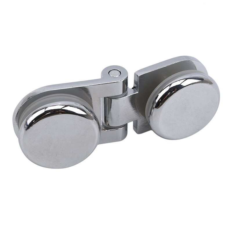Zinc Alloy Shower Box Screen Frameless Glass Hinge Mortise Decorative Cover Round Chrome