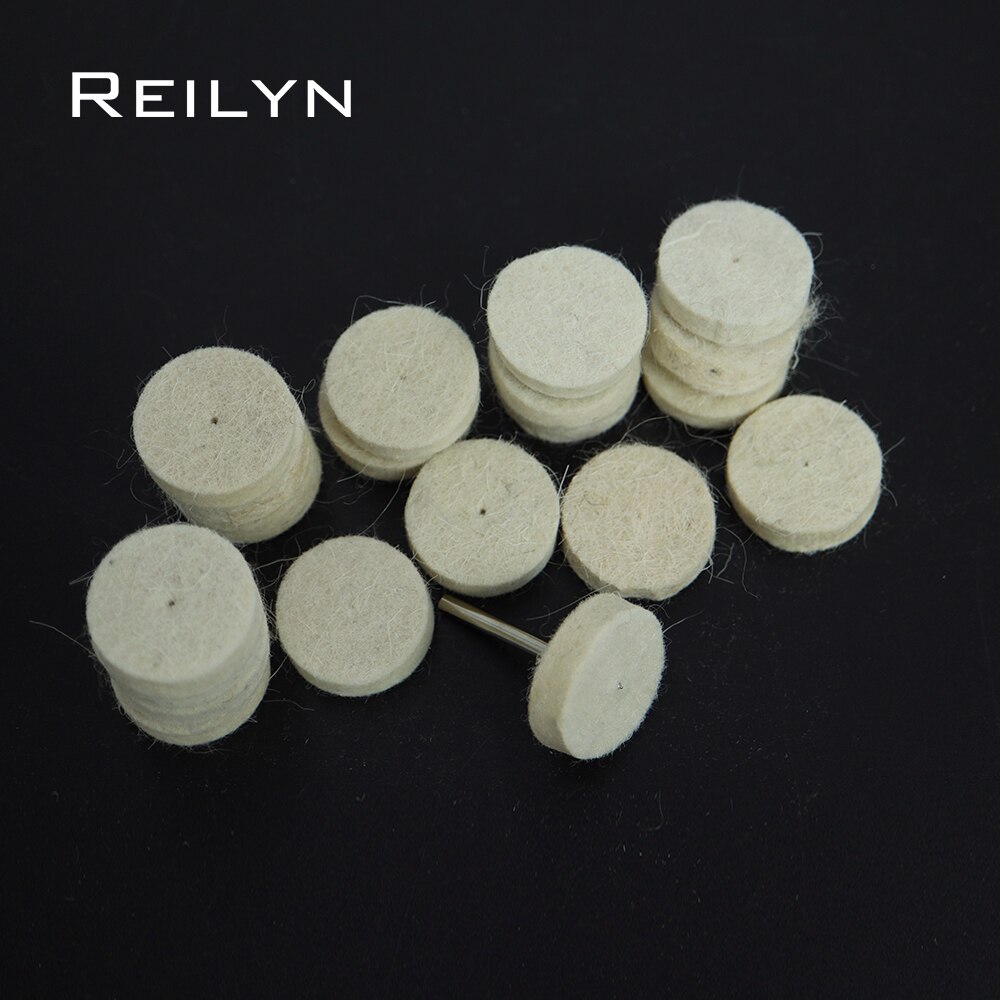 50pcs wool polishing wheel polishing disc 25mm/13mm/9mm buffing round wheel shank 3.2mm for dremel