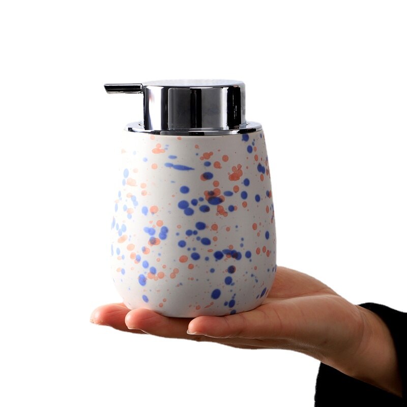 Ceramic Liquid Soap Dispenser Bottle Shower Gel Dispensers Portable Liquid Soap Bottle Lotion Dispensing Bathroom Accessories