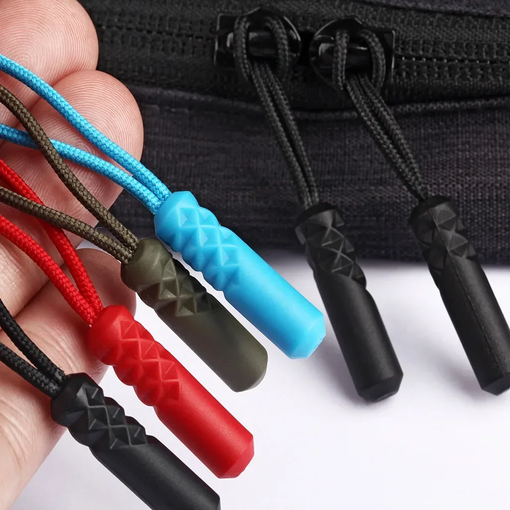 (10 uds) cabeza de tracción de cremallera de PVC cabeza de tracción de plástico cuerda de cola de escalada mochila Xiaomi con la misma cuerda de tracción de cremallera