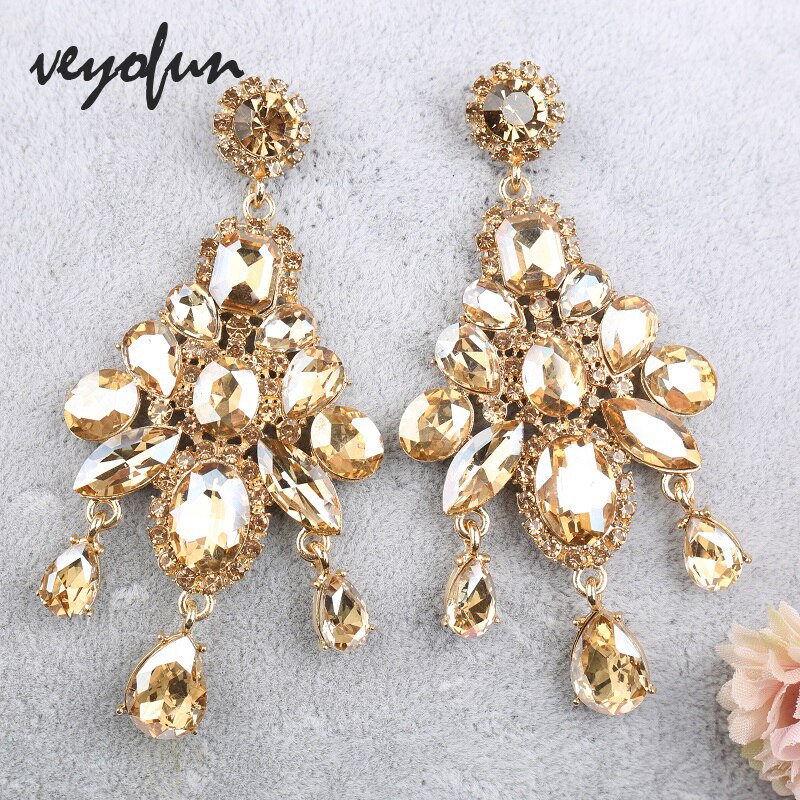 Veyofun Vintage Crystal ZA Earrings Luxury Party Dangle Earrings Jewelry for Woman