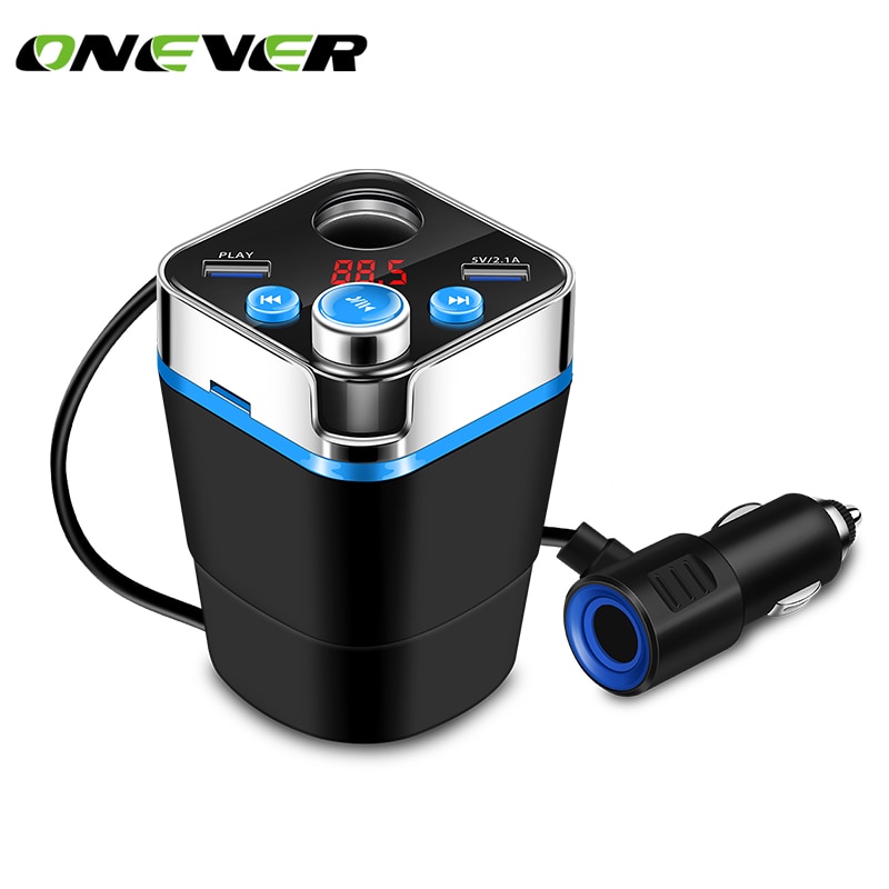 Onever Bluetooth Handsfree Car Kit Fm-zender MP3 muziekspeler 5 v 4.1A Dual USB auto-oplader Ondersteuning voor xiaomi roidmi 2 s