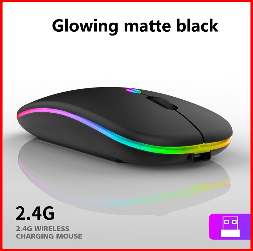 Wireless Silent Mouse LED Backlit Rechargeable USB Ergonomic Optical Gaming Desktop PC Laptop: Pink