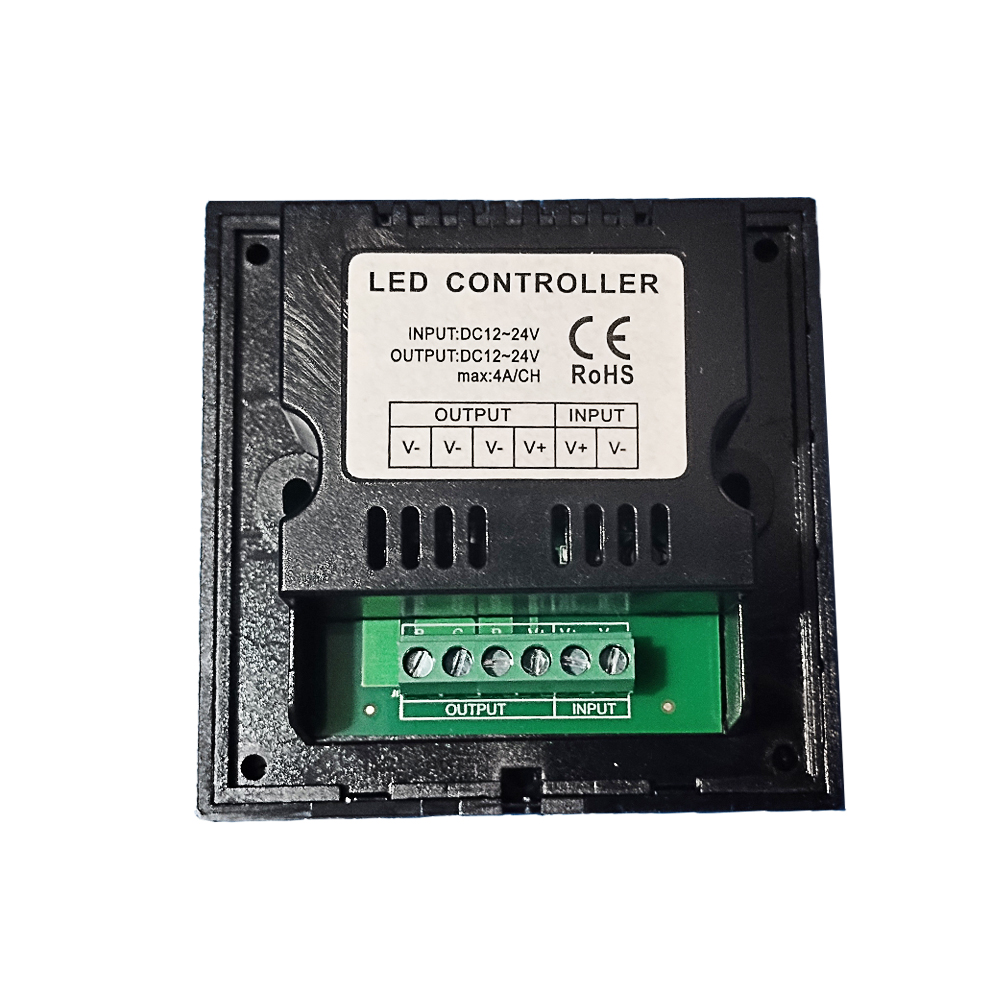 Touch Panel Muur Mount Led Strip Dimmer 12V 24V Ingang 4a 2 Kanaals Output 5050 3528 Enkele Kleur Touchable Glas 86 Type