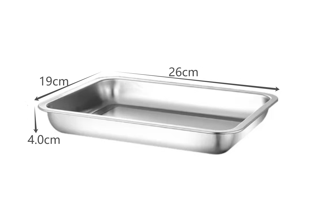 Bandeja de servir retangular de churrasco de aço inoxidável 304 para chá, arroz, salsicha, grelha de carne - utensílio de metal de qualidade de restaurante: Preto