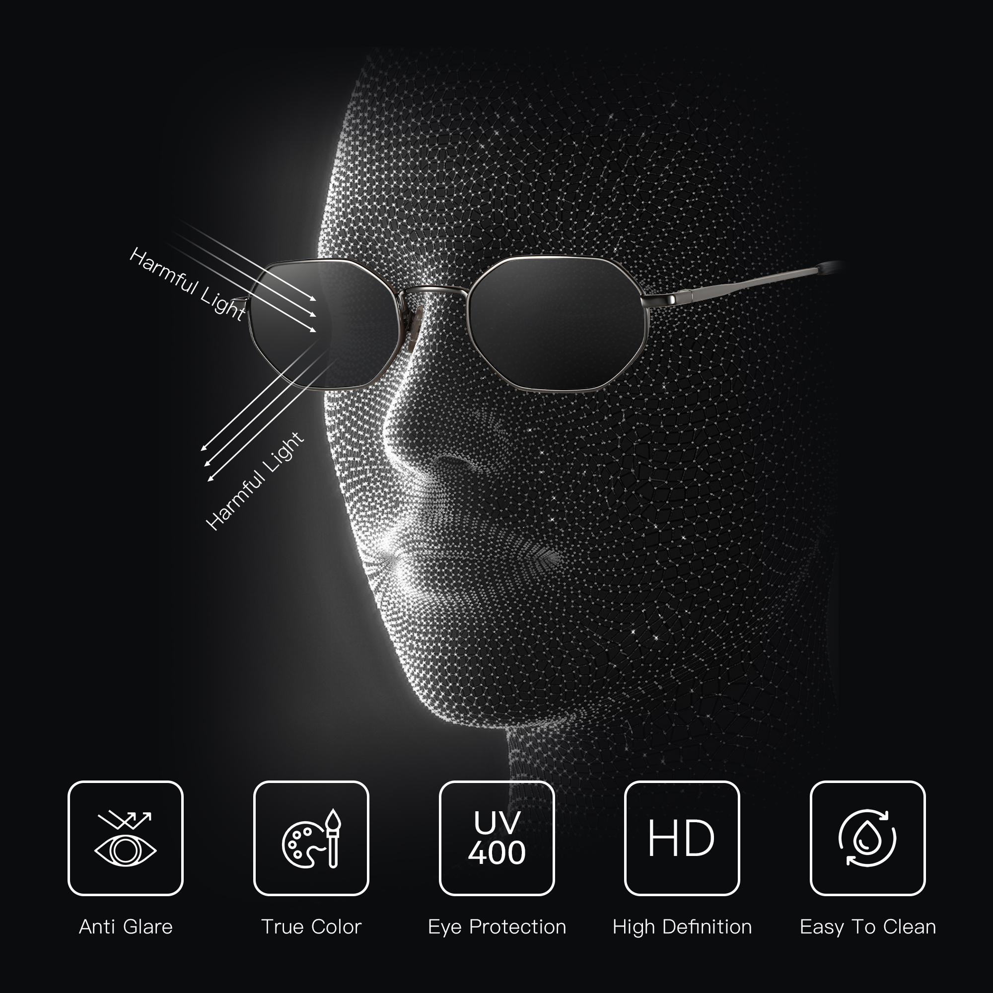 ZENOTTIC Retro Small Polygon Polarized Sunglasses Women Metal UV400 Sun Glasses Men Anti-Glare UV400 Goggles Driving Eyewear