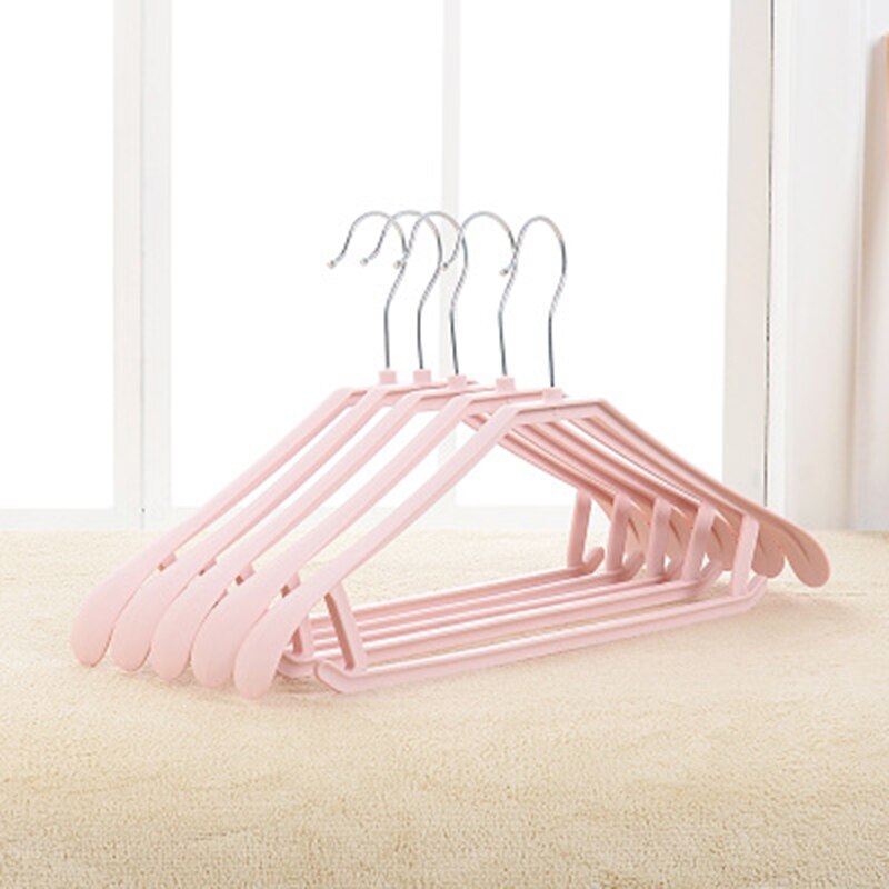 MICCK 5pcs/lot Plastic Portable Clothes Hanger Indoor Clothes Airer No Slip Hangers For Skirts Panty Socks Underwear Rack Stand: Pink