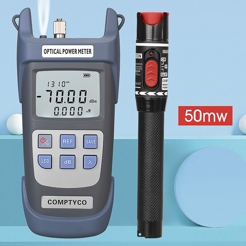 2 In1 FTTH Fiber Optic Tool Kit Fiber Optical Power Meter -70 +10dBm Visual Fault Locator Fiber Optic Test Pen 5-50Km: G710A and 50MW