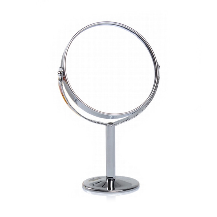 Beauty Makeup Cosmetic Mirror Double-Sided Normal Magnifying Stand Mirror women Makeup tool: 01 Round Shape