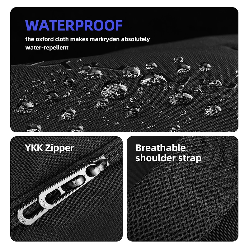 Mark ryden regnfrakke hanetaske 15.6 tommer bærbar computer vandafvisende mænds rygsæk sort multifunktionel ultralet virksomhedstaske