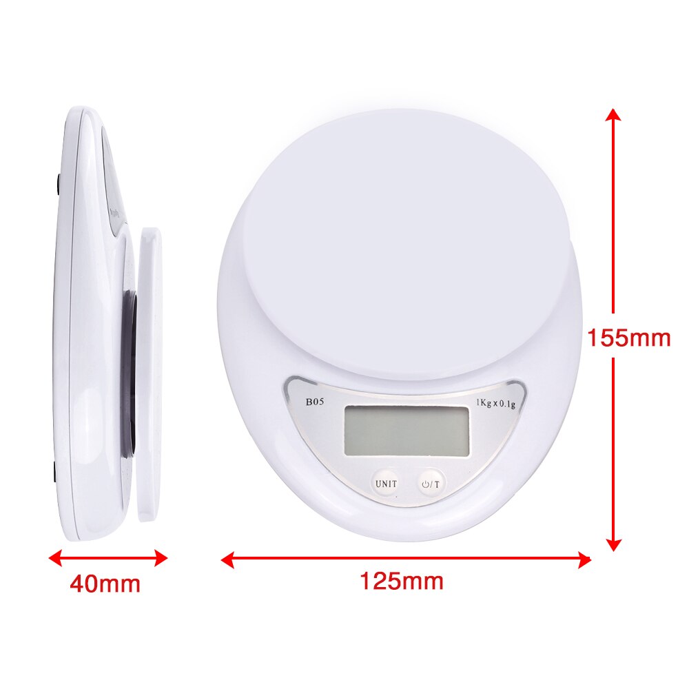 Portable 5kg/1g 1kg/0.1g Digital Scale LCD Electronic Scales Steelyard Kitchen Scales Postal Food Balance Measuring Weight Tool