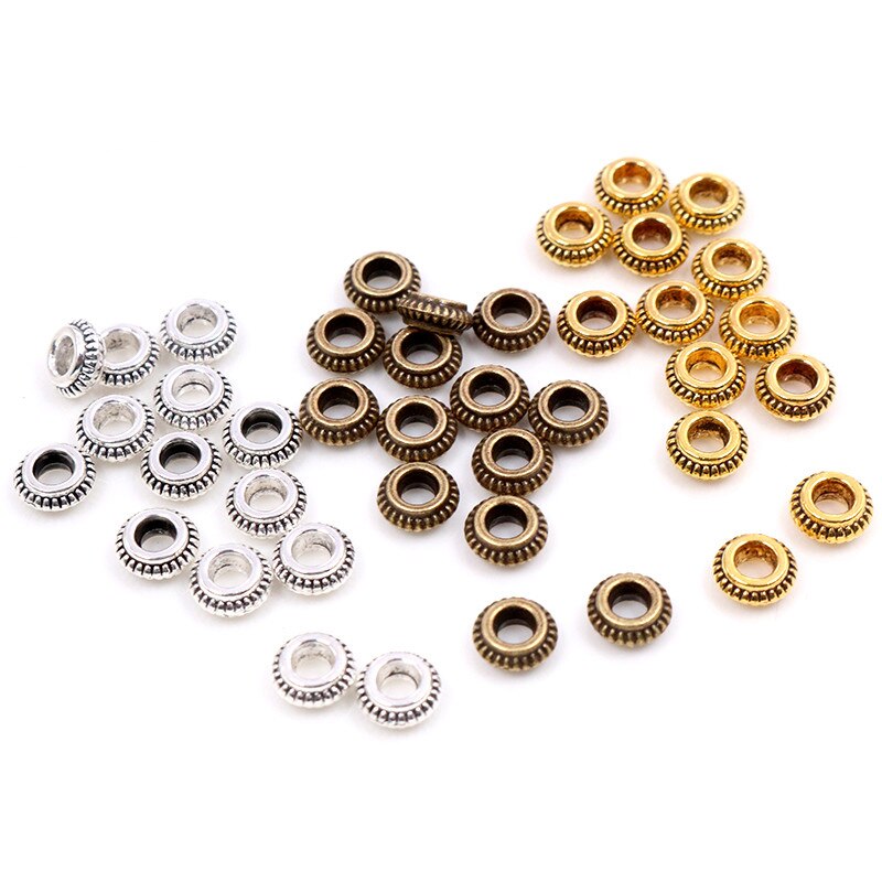 50 teile/los Antike Gold Silber Überzogene Ball crimpen Ende Perlen Dia 5mm Stopper Abstandshalter Perlen Für Diy Schmuck Machen ergebnisse Liefert