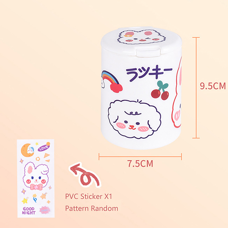 Imprensa Dos Desenhos Animados Kawaii-Open Desk Caixa Organizadora com Tampa, Cosméticos e Armazenamento de Maquiagem, Mini Recipiente De Jóias, Botão Recipiente: Vermelho
