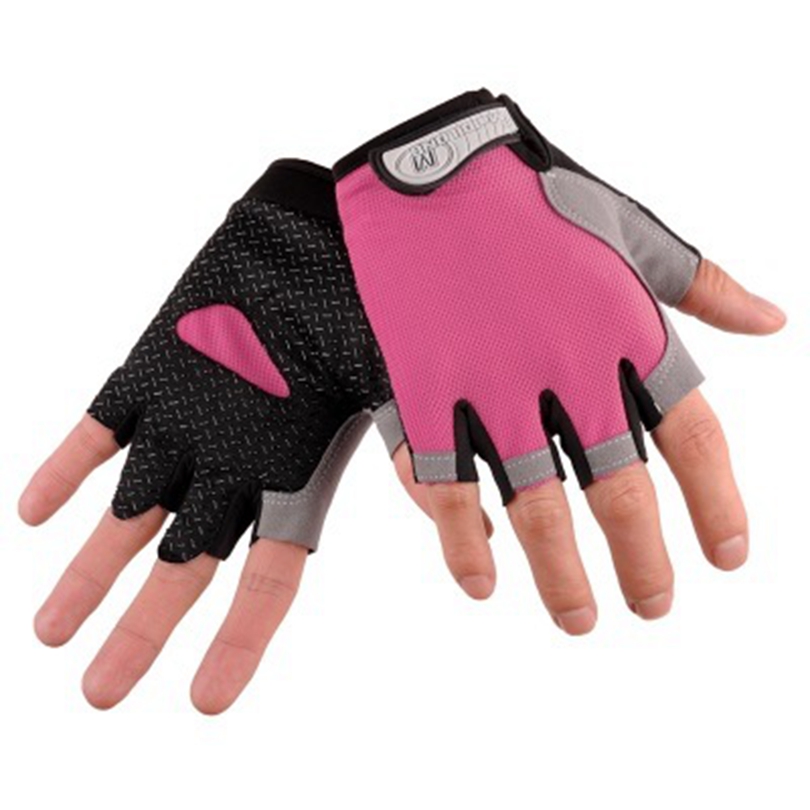 Ciclismo Mezza finger gloves guanti di Fitness Donne Degli Uomini A Cavallo Della Bici MTB Outdoor Mountaineer antiscivolo Sport Fitness: Colore rosa / M