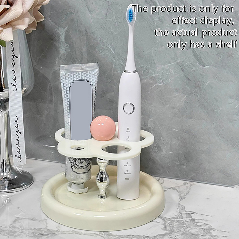 Soporte de cepillo de dientes eléctrico acrílico con forma de flor, estante de almacenamiento de pasta de dientes, estante de almacenamiento de cepillos de maquillaje, organizador de escritorio para baño: Verde