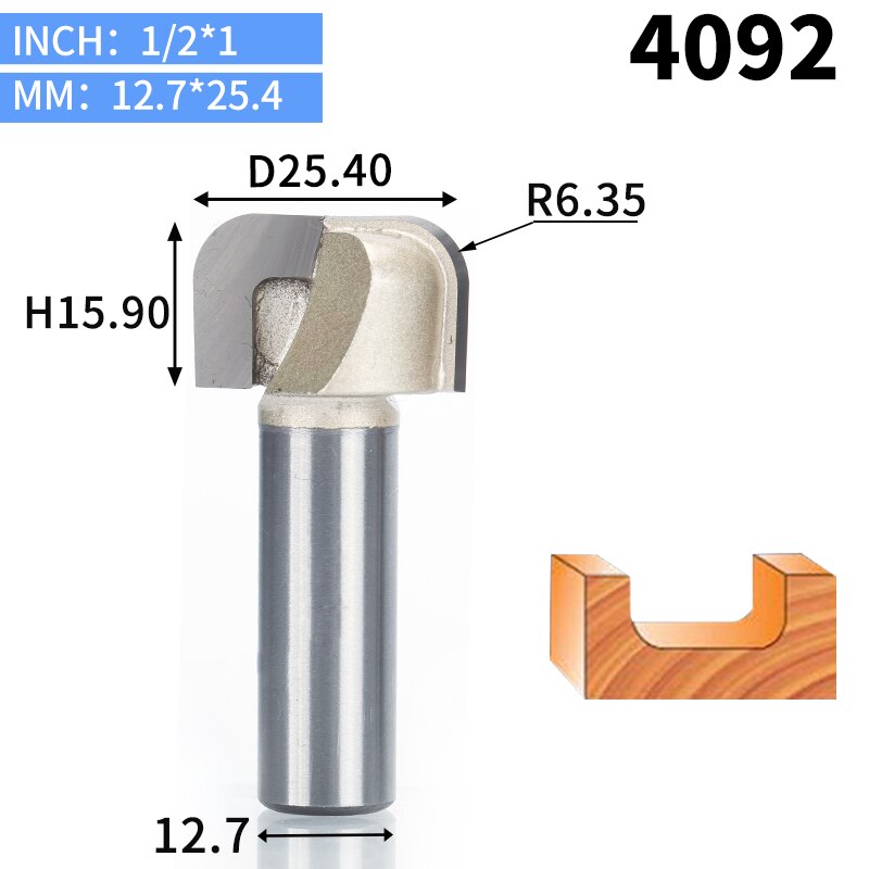 Huhao 1 stuks 1/2" schachtkom & lade sjabloon freesbit wolfraamcarbide frees voor houtbewerking snijgereedschap houtfrees: 4092