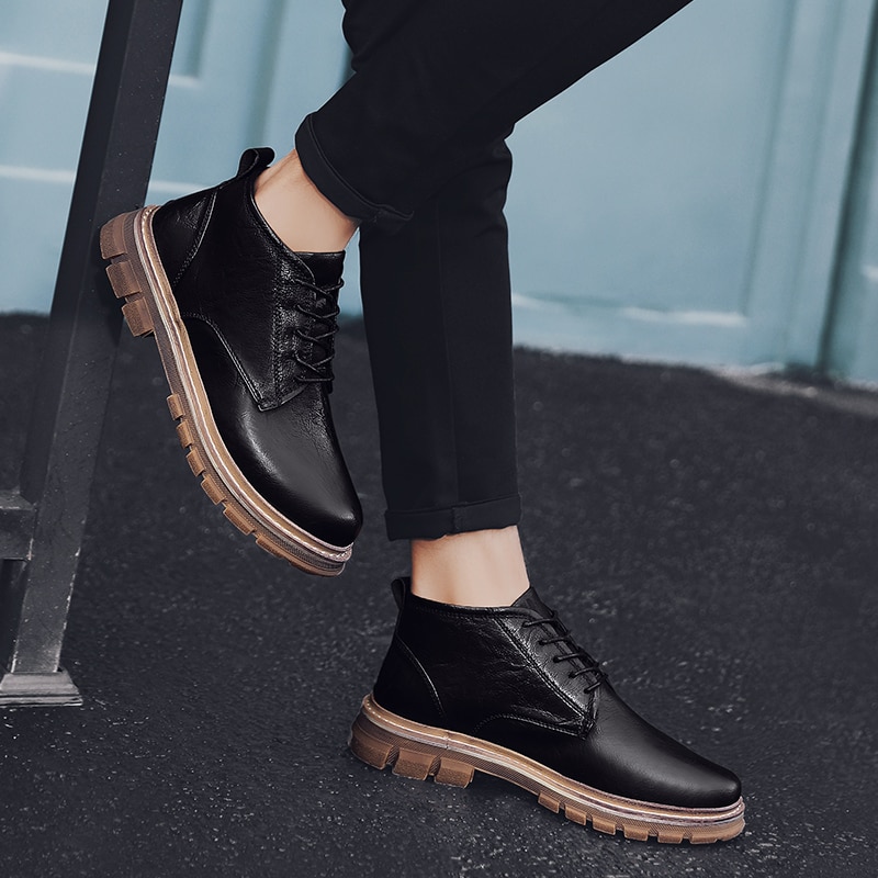 Heren leren schoenen flats oxfords schoenen heren casual schoenen veterschoenen leren laarzen voor heren sneakers chaussure homme vii