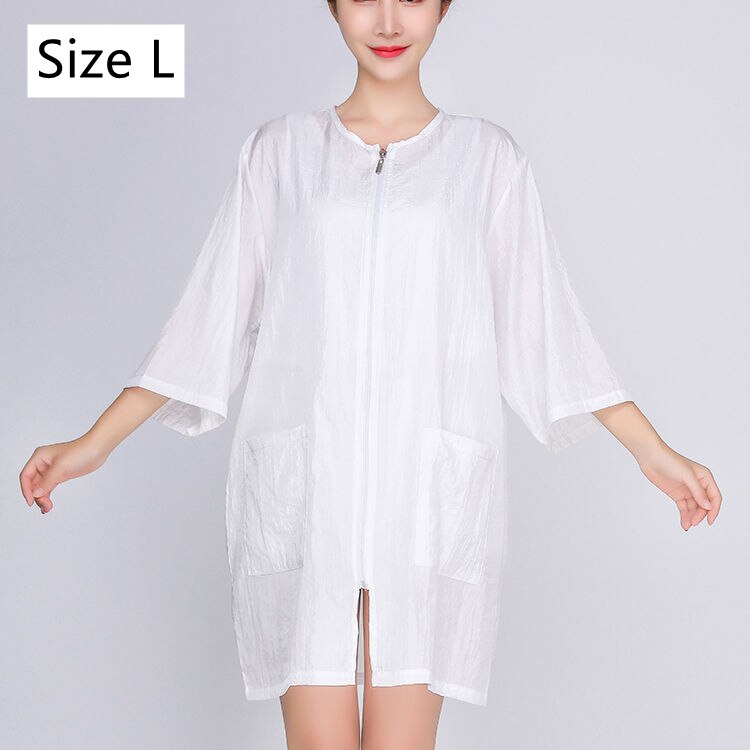 Thin Pet Groomer Work Clothes Not Stick Hair Barber Hairdresser Haircut Overalls Breathable Slightly Waterproof Uniform Y0708: White half sleeves