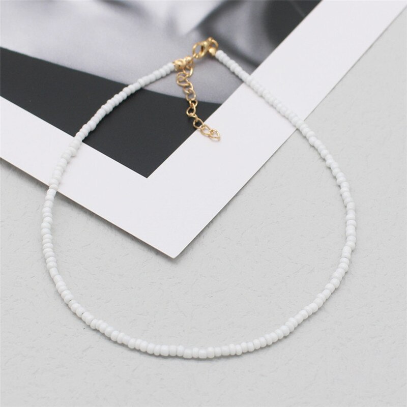 Simple Seed Beads Strand Choker Women String Beaded Short Bohemia Clavicle Jewelry Necklace: 14