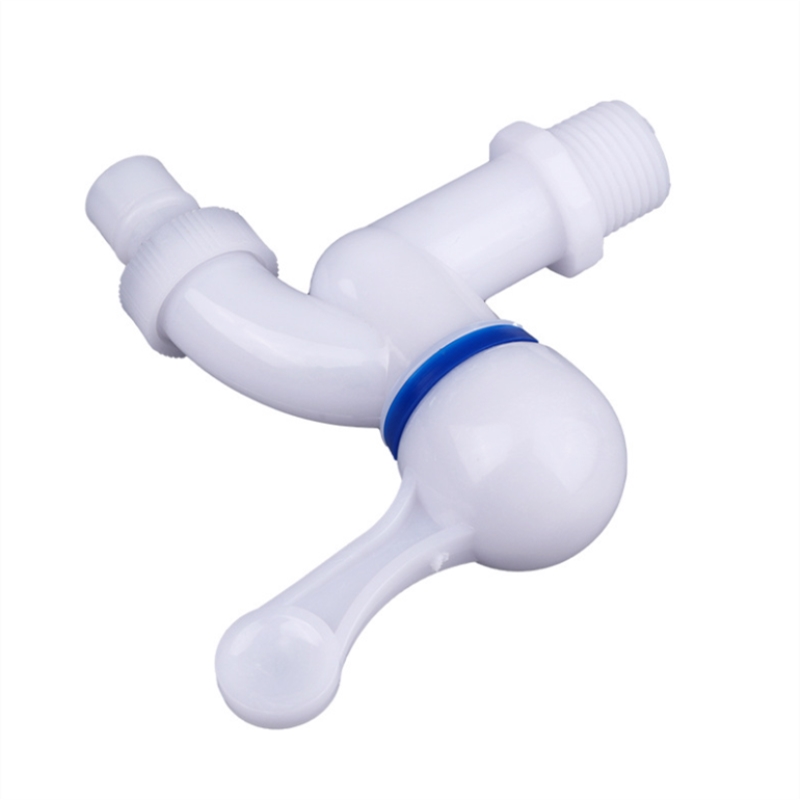 1pc Plastic Faucet PP Mini Tap Male Thread White Small Bibcock Easy Install Washing Machine Garden