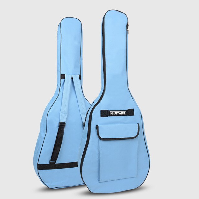 40/41 Inch Oxford Fabric Acoustic Guitar Gig Bag Soft Case 5mm Cotton Double Shoulder Straps Padded Guitar Waterproof Backpack: Blue