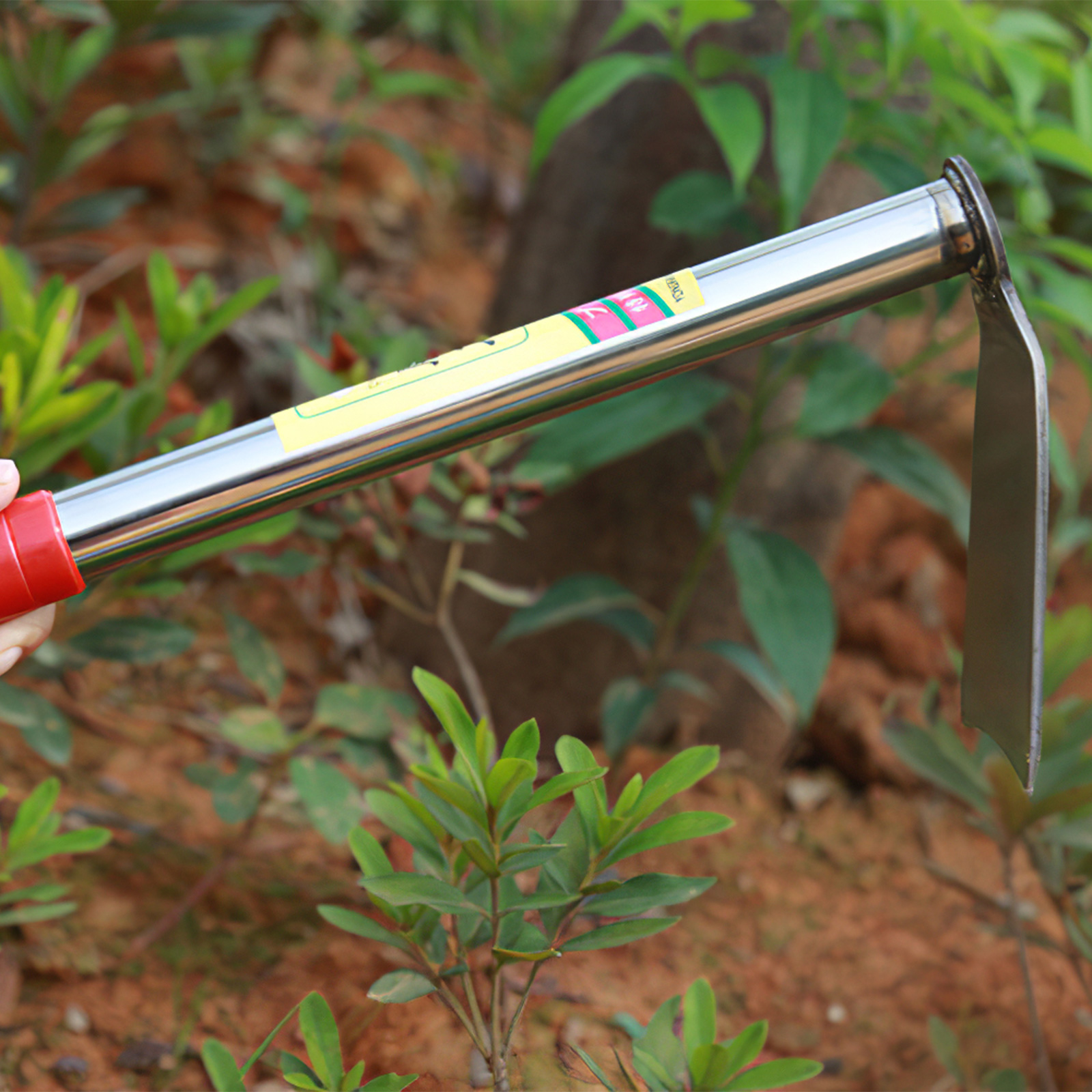 All-Steel Hoe Weeding Rake Farm Tools Wear Resistant Farming Hoe with Non-slip Handle Handheld Weeding Tool