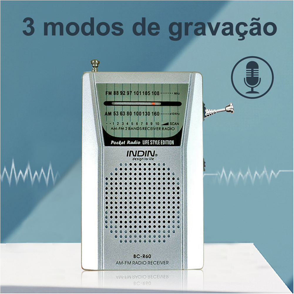 BC-R60 Portable AM FM Radio AA Battery Operated with Loud Speaker Headphone Jack