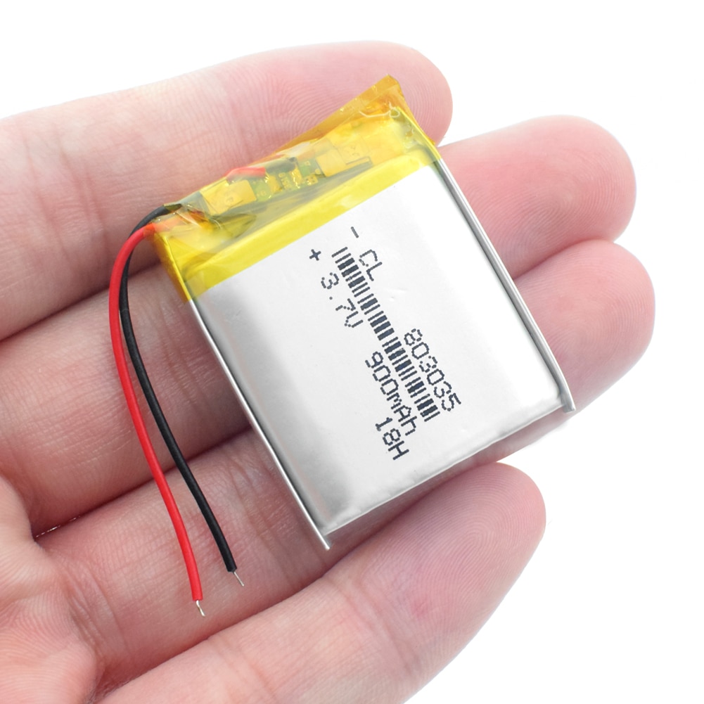 Polymère Lithium batterie 900 mah 3.7 V 803035 smart home MP3 haut-parleurs Li-ion batterie pour dvr, GPS, mp3, mp4, mp5 batterie externe, haut-parleur
