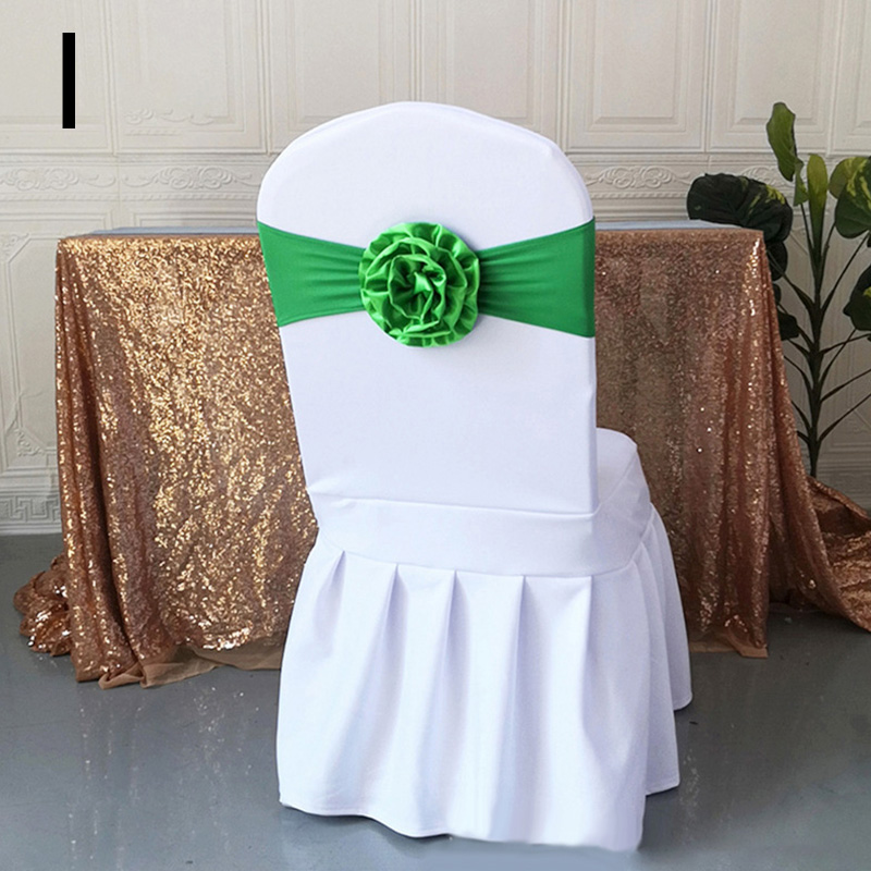 Elastische Polyester Stoel Band Bow Sash Stretch Stoel Sjerp Band Met Grote Bloem Voor Banket Hotel Bruiloft Verjaardag Party Decoratio: I