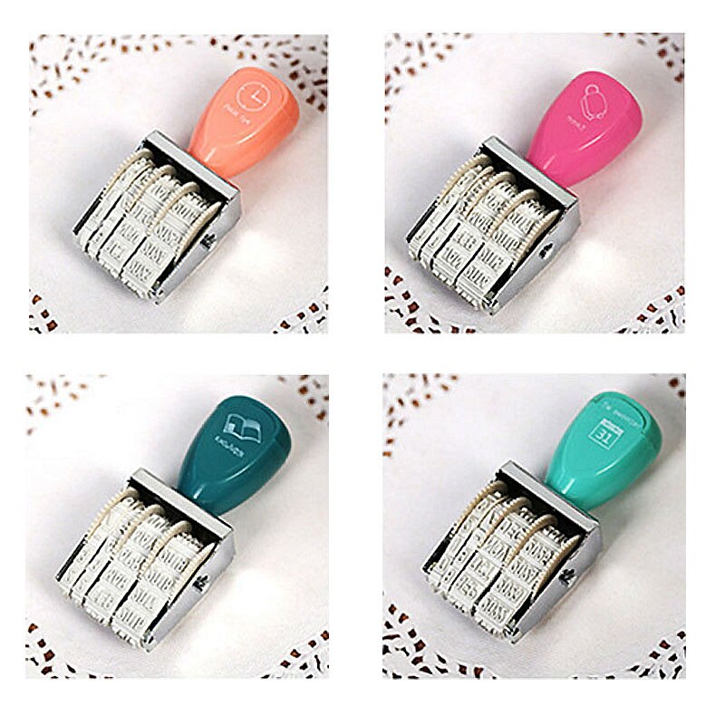 Saizhi 1Pcs Diy Vintage Plastic Rolling Stempel Maand Datum Wiel Postzegels Dagboek Album Scrapbooking Briefpapier SZ3702