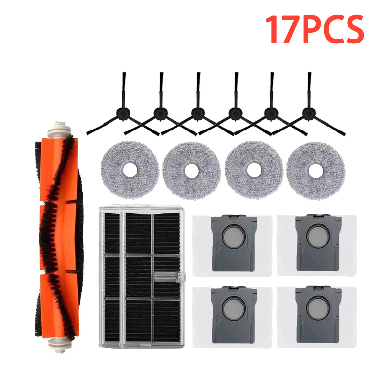 per Dreame L30 ultra accessori Mocio pad sacchetto per la polvere spazzola laterale principale in gomma filtro HEPA robot aspirapolvere parti di ricambio: Rosso