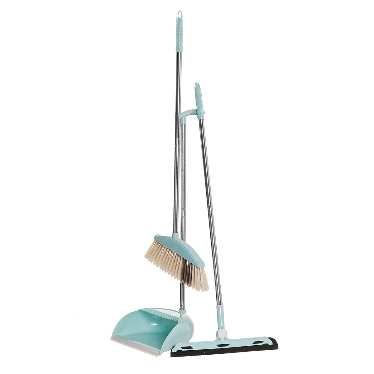 Juego de escoba multifunción 3 en 1 con escoba limpiadora de polvo para piso y limpieza, escoba limpiaparabrisas para oficina en casa, jardín, cocina: Azul