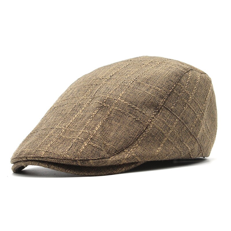 Casquette béret unisexe, chapeau plat, taille ajustable, modèle décontracté en maille, tissu aéré pour l'été, coloris unis, pour les hommes et les femmes: Khaki