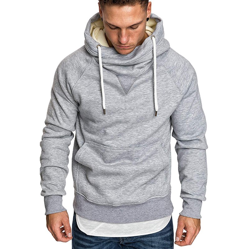 de los hombres con capucha Stand Collar Pullover sudadera de la ropa de los hombres bordado costura de manga larga sudadera de primavera y Autu