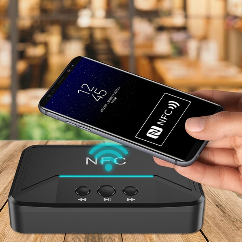 5.0 bluetooth mottaker smart nfc  a2dp rca aux 3.5mm jack trådløs adapter suppotr usb spille til bil hjemmehøyttaler hodetelefoner