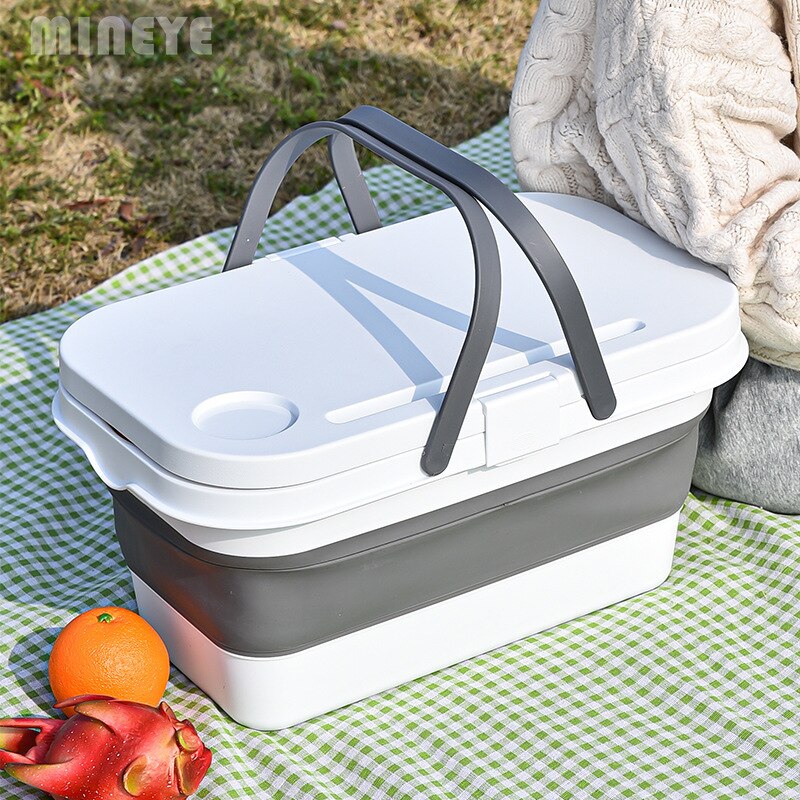 Multi-Purpose Bucket with Lid and Handle Portable Folding Bucket for House Cleaning Moping Storage Outdoor Fishing Water Pail