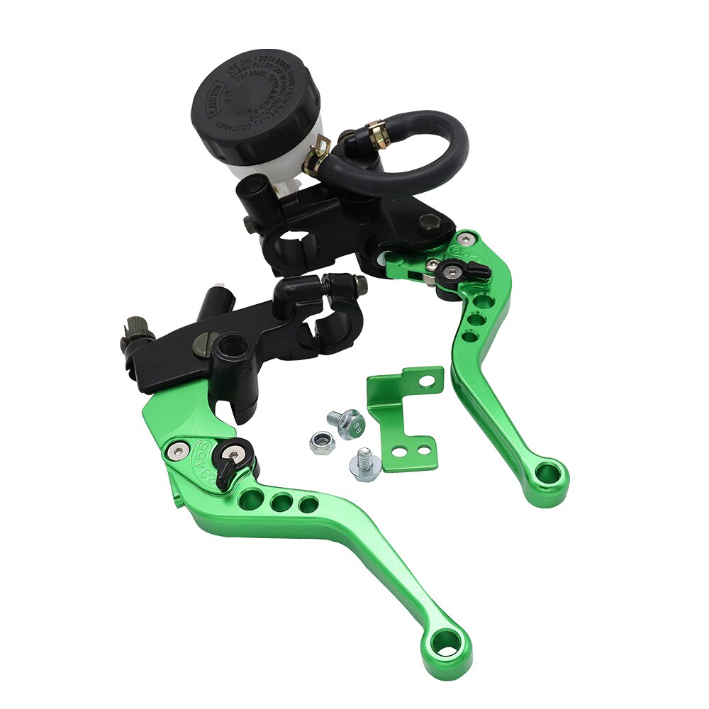 Universal 7/8 " 22mm motorcykel koblingsbremse hovedcylinder reservoir håndtag sæt væske reservoir sæt: Grøn
