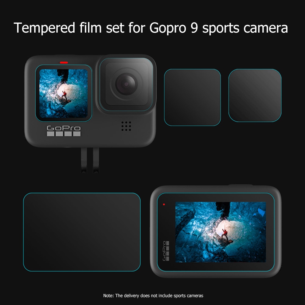 1/2 Set Sport Camera Front Screen Lens Film + Achter Screen Lens Film 2.5D Gehard Glas Beschermende Covers Voor Gopro hero 9