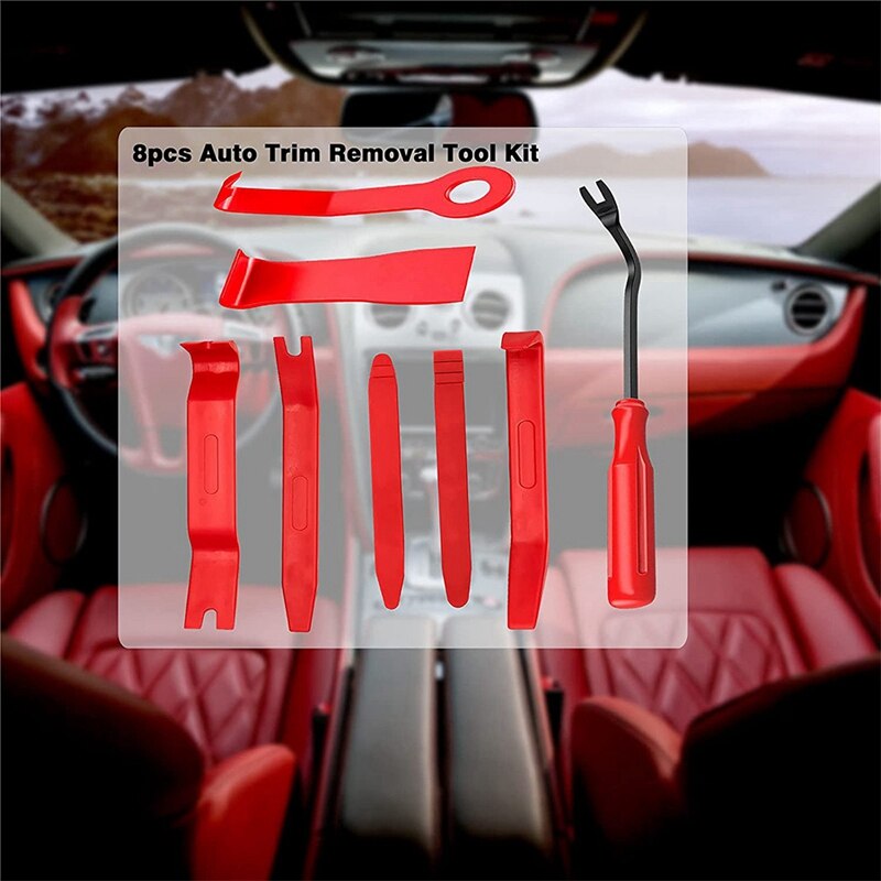 8 Pack Auto Trim Removal Tool, Car Tool Kit Automotive Tools For Car Door Panels Window Molding Fastener Remover Of Car