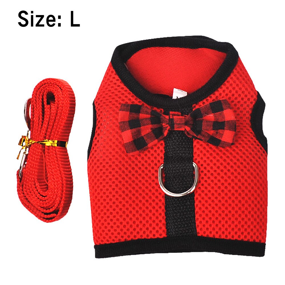 Pet Accessories Rabbits Hamster Vest With Leas Bunny Mesh Chest Strap Harnesses Ferret Guinea Pig Small Animals 3 colors: Red / M