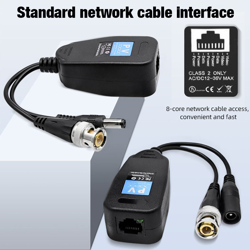 1CH PV balun RJ45 CCTV Video Transceiver Coaxial Transmitters BNC DC Supply Power Connectors For CVI TVI AHD Analog HD Camera