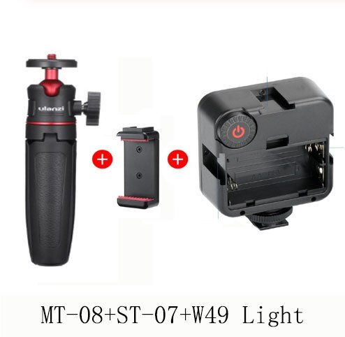 Ulanzi Vlog Kit Mini Tripod Vlog Tripod Cold Shoe Phone Mount Holder for Microphone LED Light for Camera Sony A6400 A6300: MT-08BK-ST-07-W49