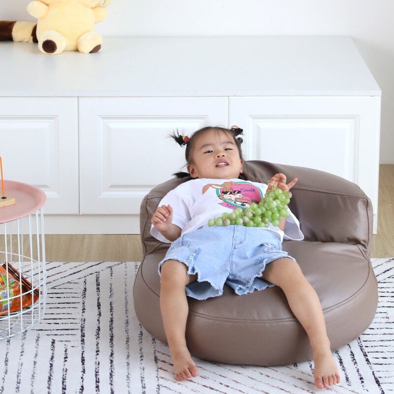 Baby barn voksne læder sækkestol sofa hvilestol kuffert uden påfyldning udendørs sækkestol gulv sæde doven sofa: S-kaffe