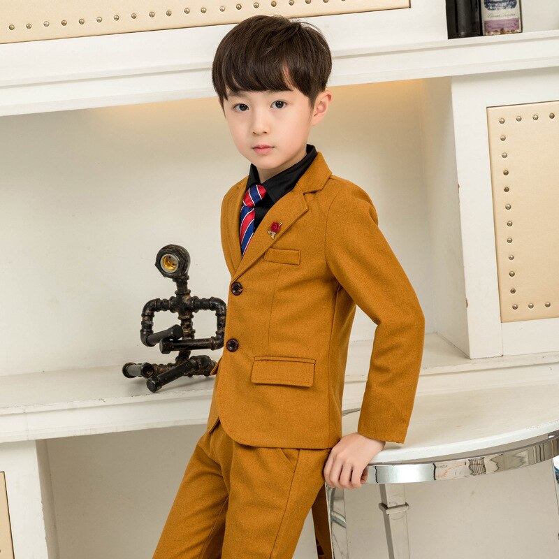 Blume Jungen Hochzeit Kleid freundlicher Gastgeber Blazer Hosen 2 stücke Kleidung einstellen freundlicher Party Klavier Tanz Leistung zeremonie Kostüm