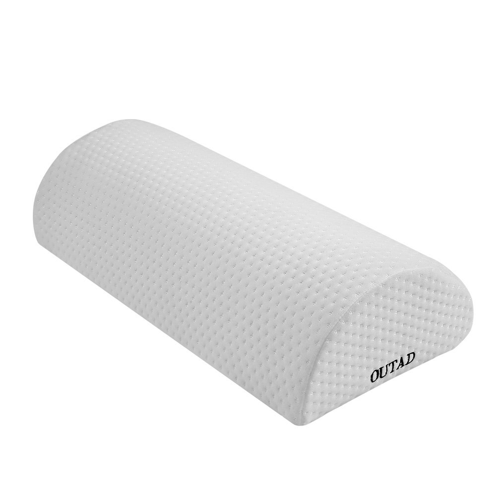 Outad Comfortabele Rugpijn Relief Halfmoon Bolster Met Memory Foam Semi-Roll Kussen Wasbaar Verwijderbare Biologisch Katoen Cover