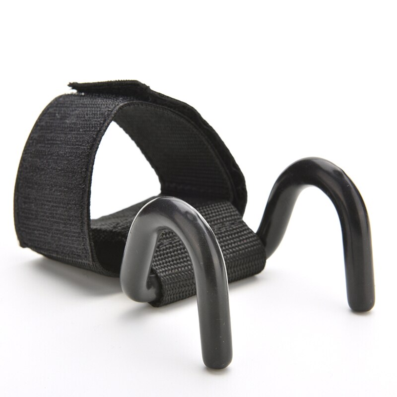 1pc - stilar styrkelyft träning gym krok grepp remmar svarta handskar handledsstöd lyft remmar