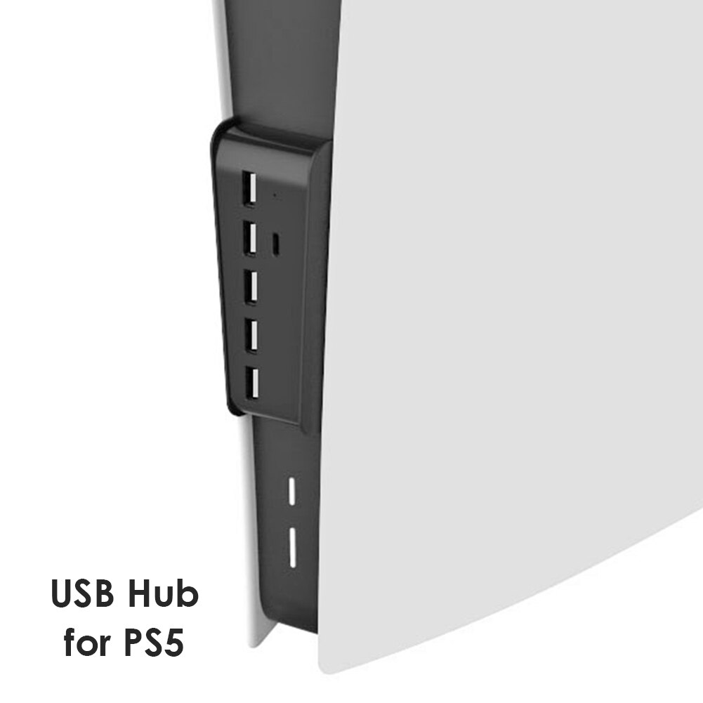 Adaptador de concentrador USB divisor 6 en 1 para PS5, Hub con 5 puertos USB A + 1, C para consola PS 5 edición Digital