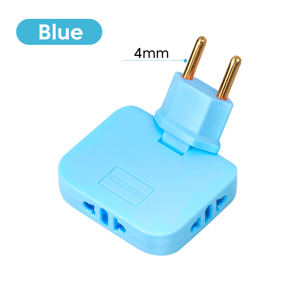 180 Grad drehbare Buchse 3-in-1 EU-Stecker Konverter Reise EU-Verlängerung stecker Multi-Stecker schlanke kabellose Steckdose Adapter buchsen: Braun