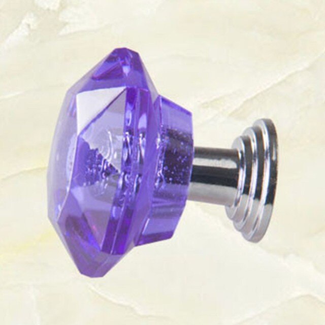 Diamond Handles Drawer Dressing Table Furniture Modern Acrylic Cupboard: purple